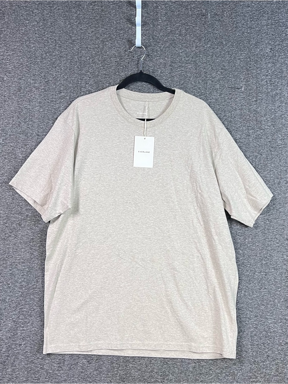Everlane The Premium-Weight Relaxed Crew T-Shirt Heathered Oatmeal L NWT - Picture 5 of 14